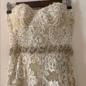 Designer Lace Wedding Dress in size 6